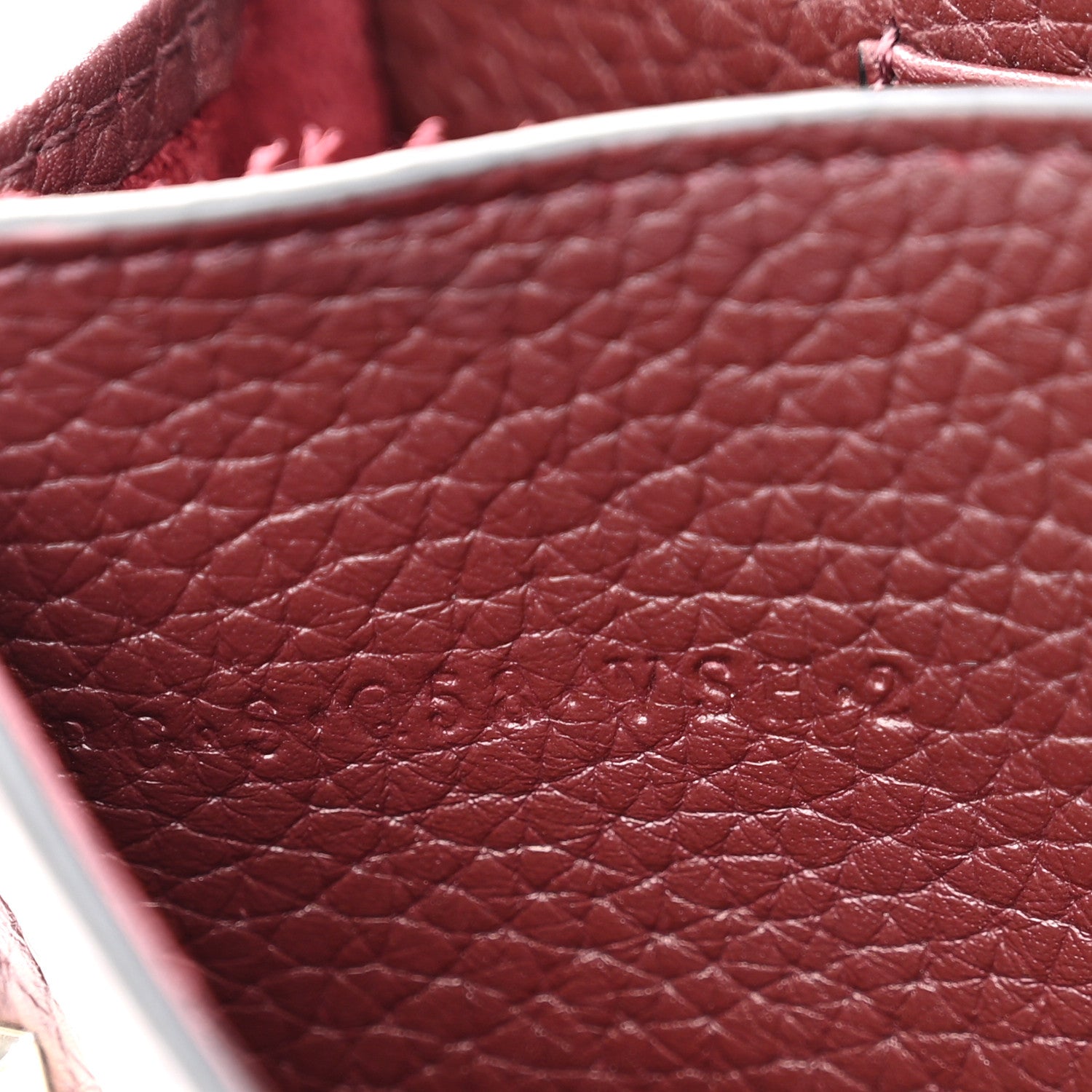 Valentino Garavani Pebbled Calfskin Rockstud Envelope Wallet on Chain Vinaccia 10 of 12