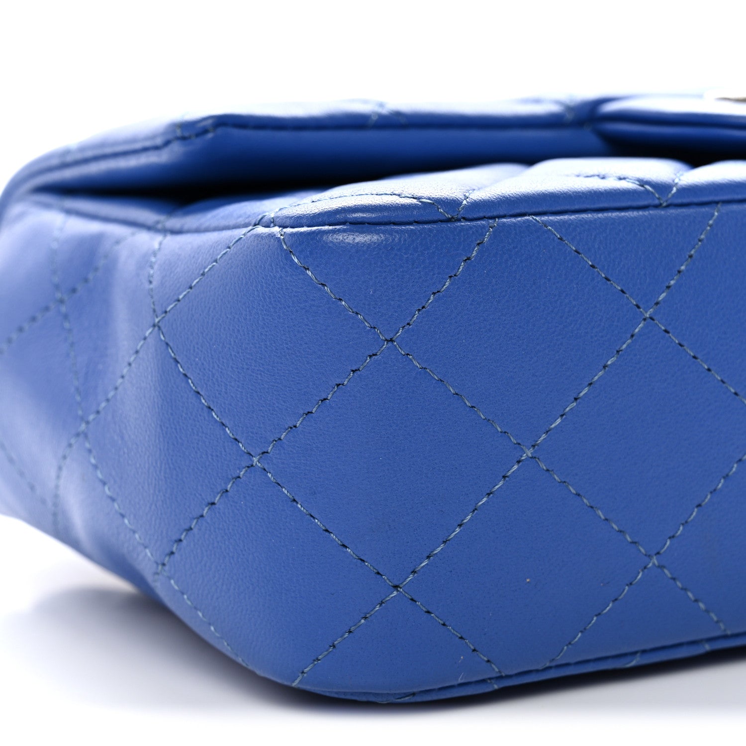 Chanel Lambskin Quilted Mini Rectangular Flap Blue 9 of 10