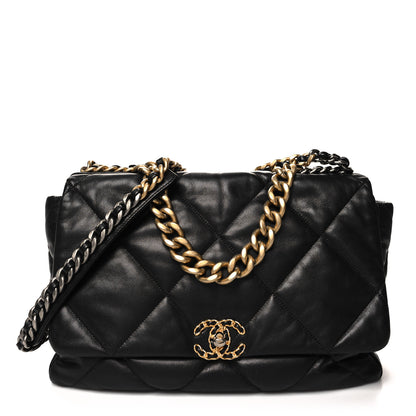Chanel Goatskin Quilted Maxi Chanel 19 Flap Black 1 of 11