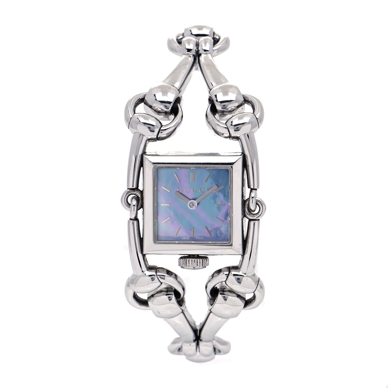 Gucci Stainless Steel Blue Mother of Pearl 20mm Signoria Quartz Watch 1 of 5