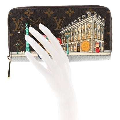 Louis Vuitton Monogram 2022 Christmas Animation Paris Zippy Wallet Pink 2 of 7