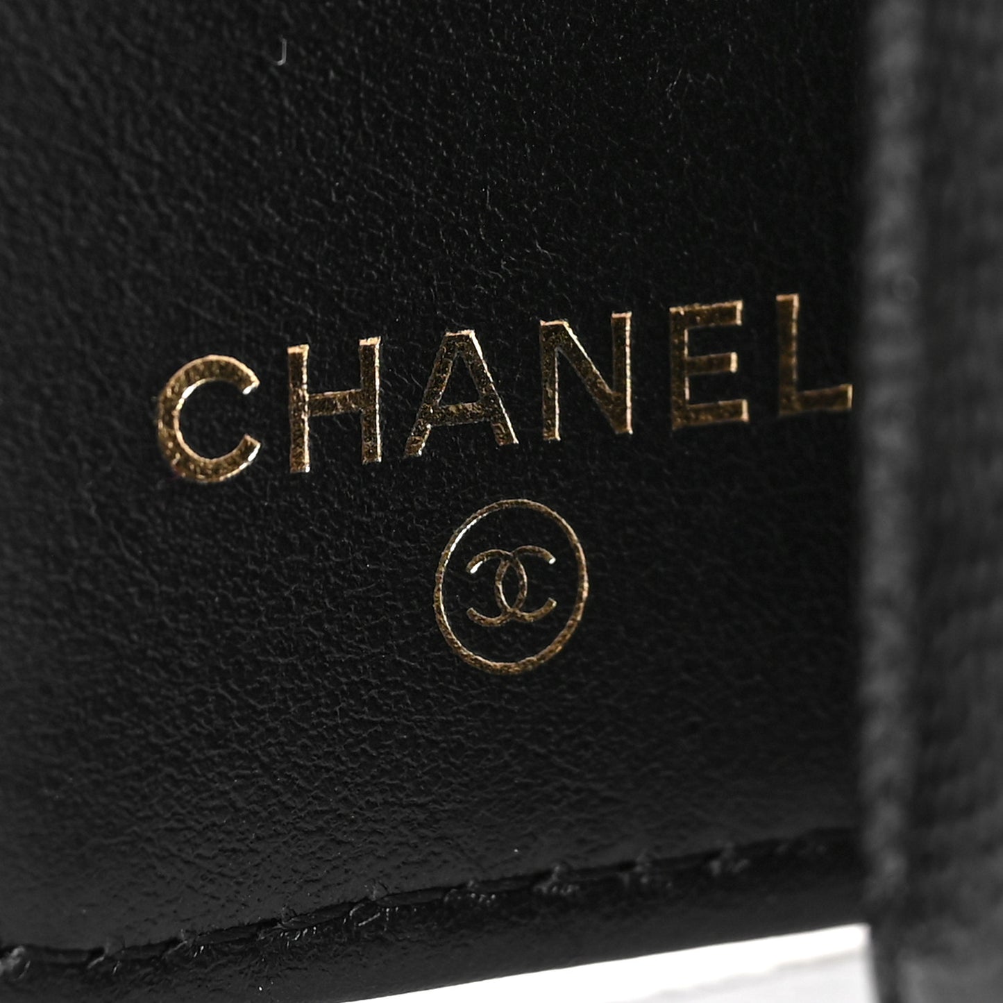 Caviar Embossed Camellia 4 Key Holder Case Black