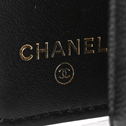 Chanel Caviar Embossed Camellia 4 Key Holder Case Black 6 of 7