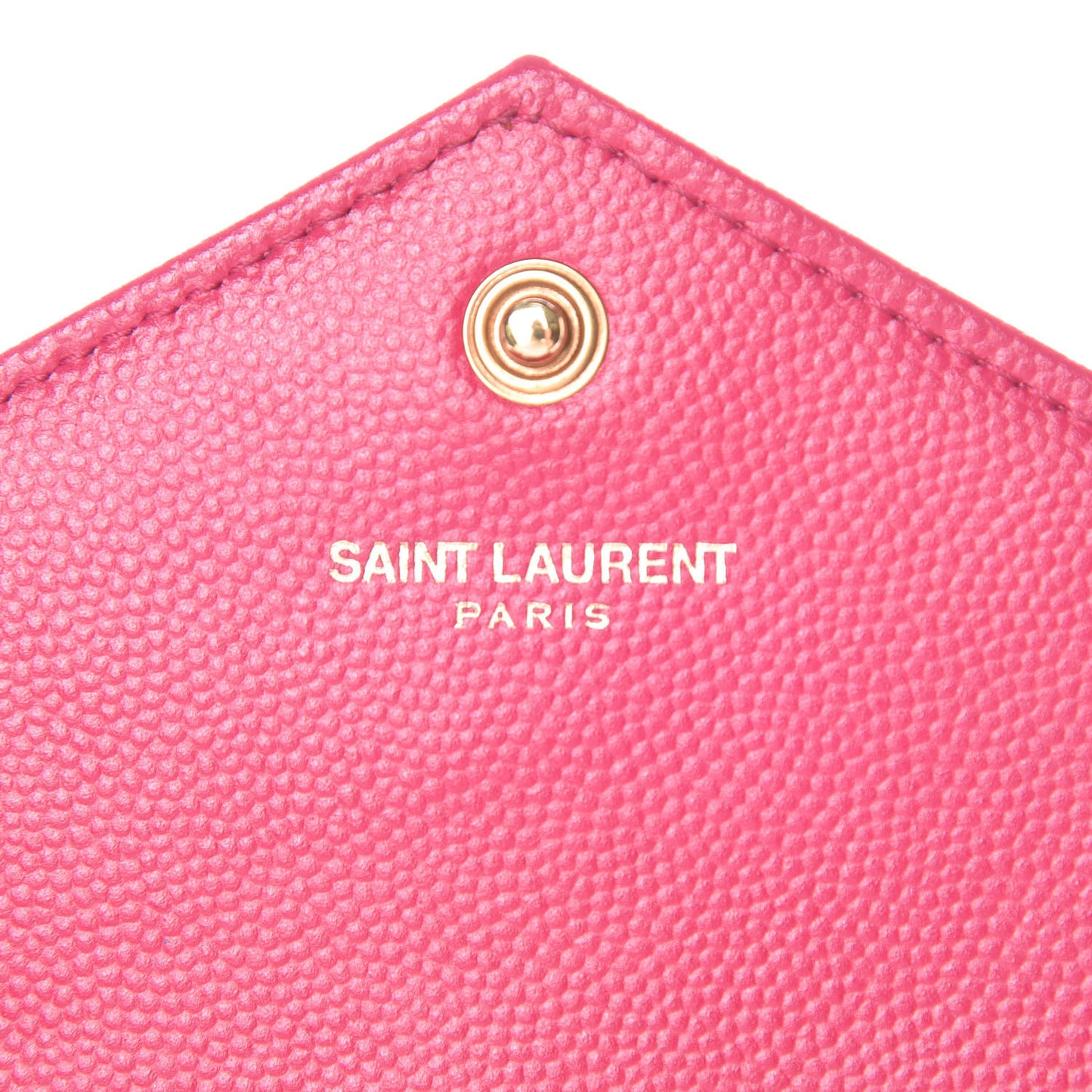 Grain De Poudre Matelasse Chevron Monogram Envelope Chain Wallet Fresh Fuchsia