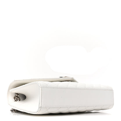 Saint Laurent Grain De Poudre Medium Tri-Quilt Monogram Satchel White 4 of 10