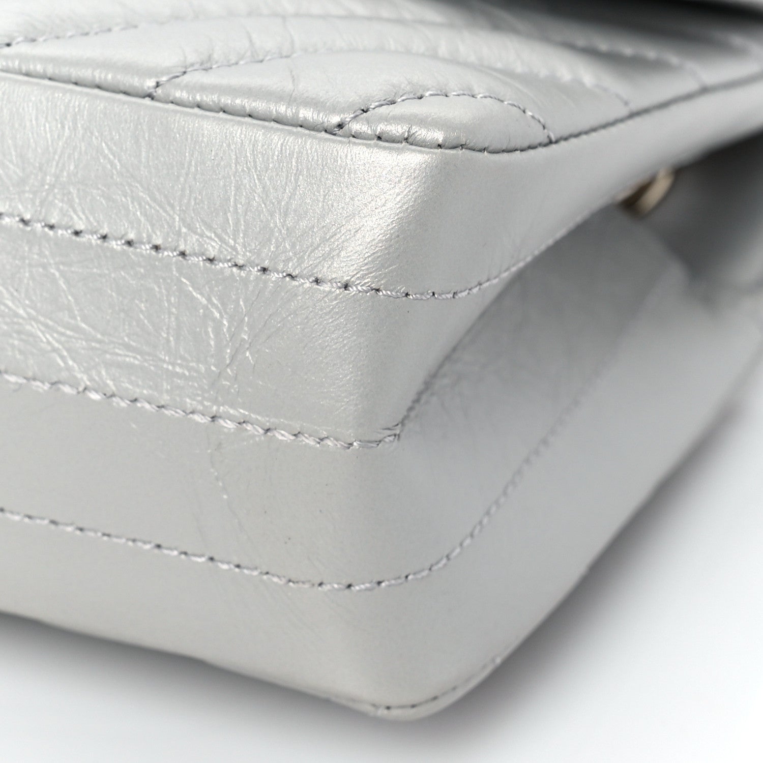 Chanel Metallic Aged Calfskin Chevron Quilted 2.55 Reissue Mini Flap Silver 9 of 9