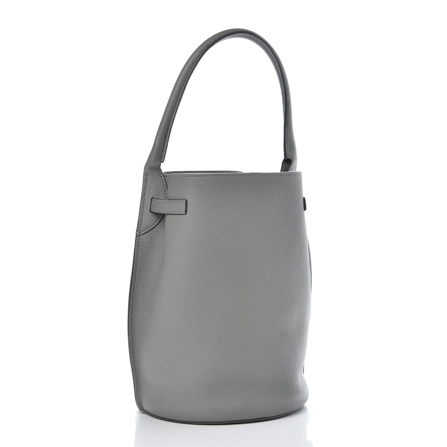 Supple Grained Calfskin Big Bag Bucket Grey