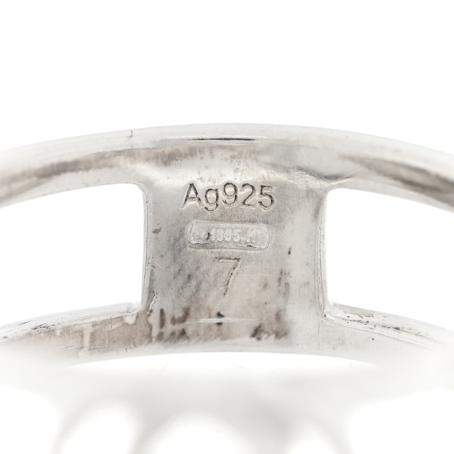 Sterling Silver 6mm Interlocking G Open Band Ring 54 7