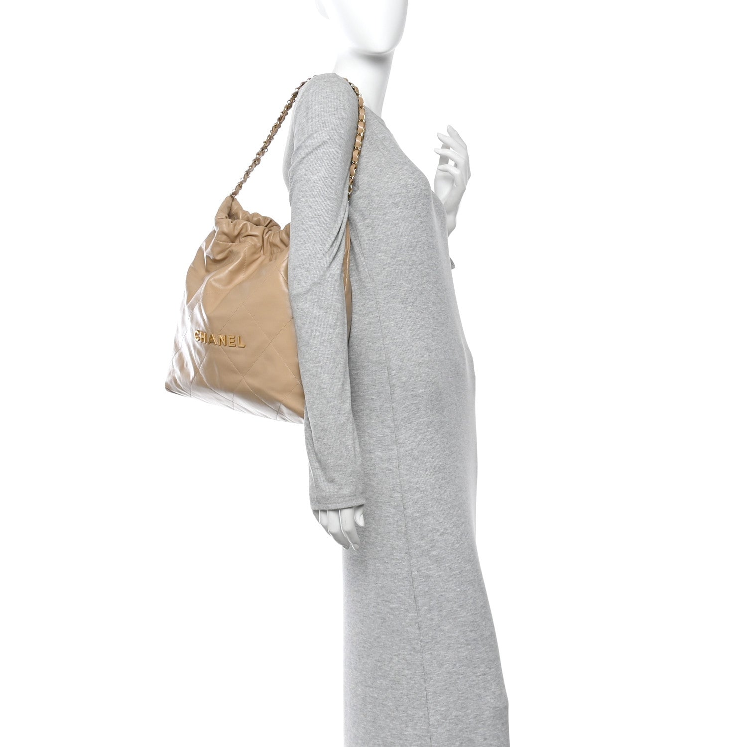 Chanel Shiny Calfskin Quilted Chanel 22 Beige 2 of 11