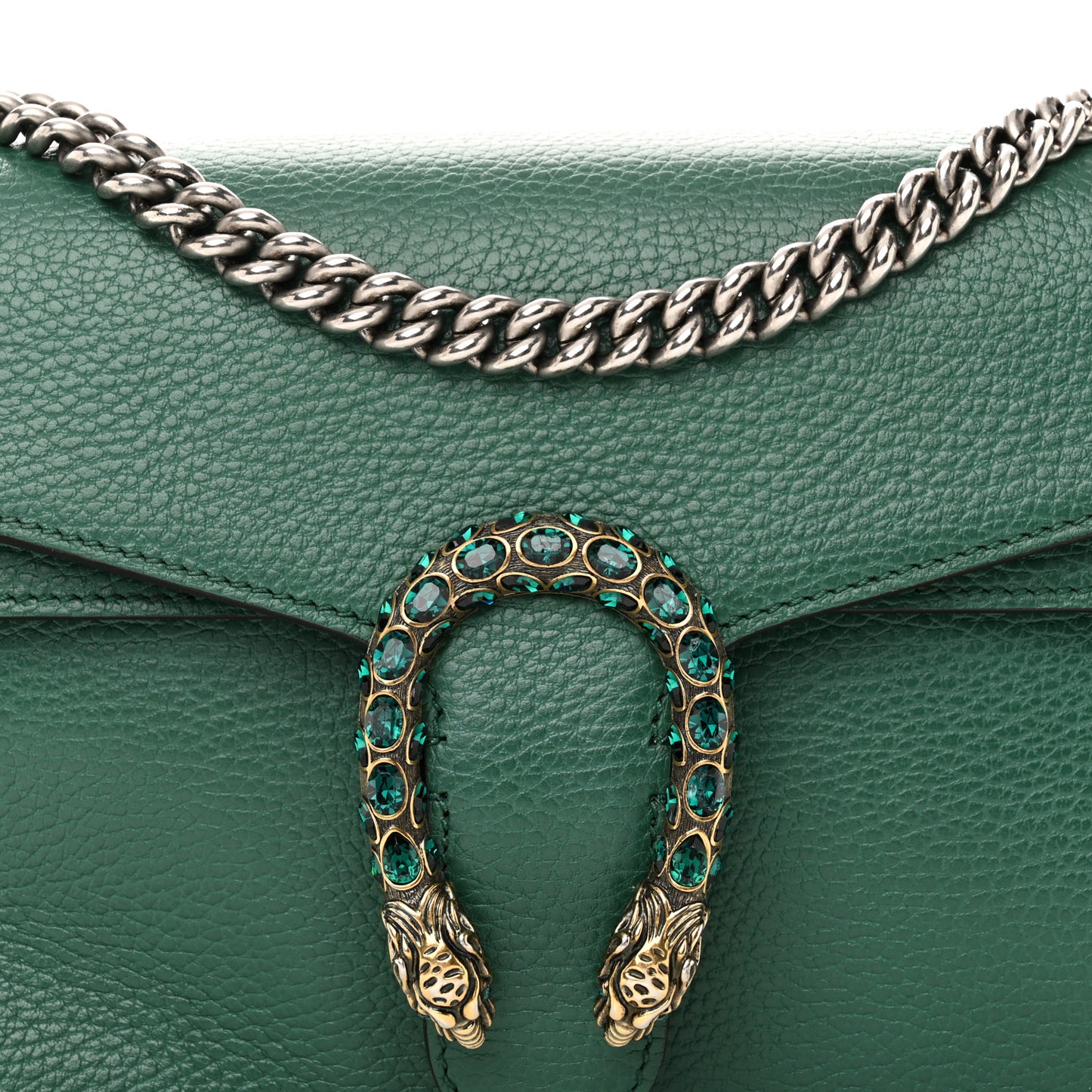 Pebbled Calfskin Small Dionysus Shoulder Bag Emerald