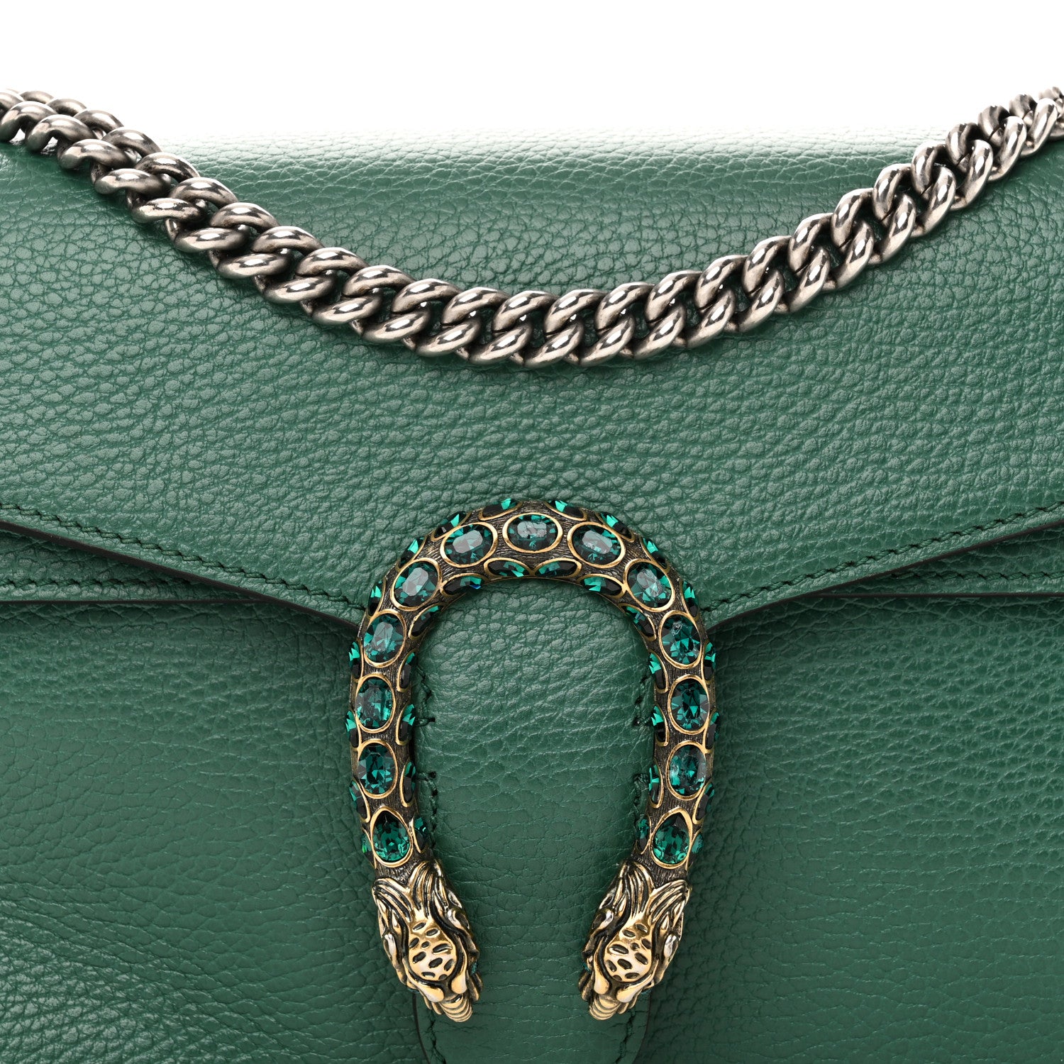 Gucci Pebbled Calfskin Small Dionysus Shoulder Bag Emerald 9 of 11