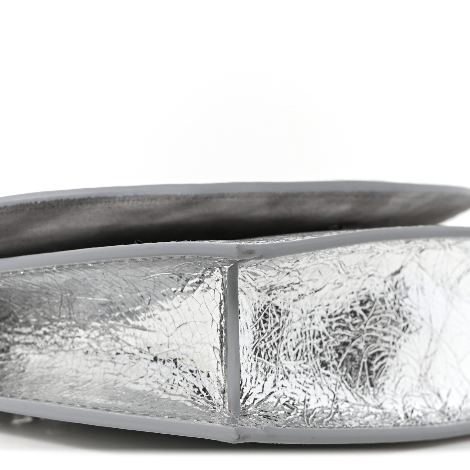 Christian Louboutin Metallic Textured Calfskin Loubi54 Crossbody Clutch Silver 8 of 9