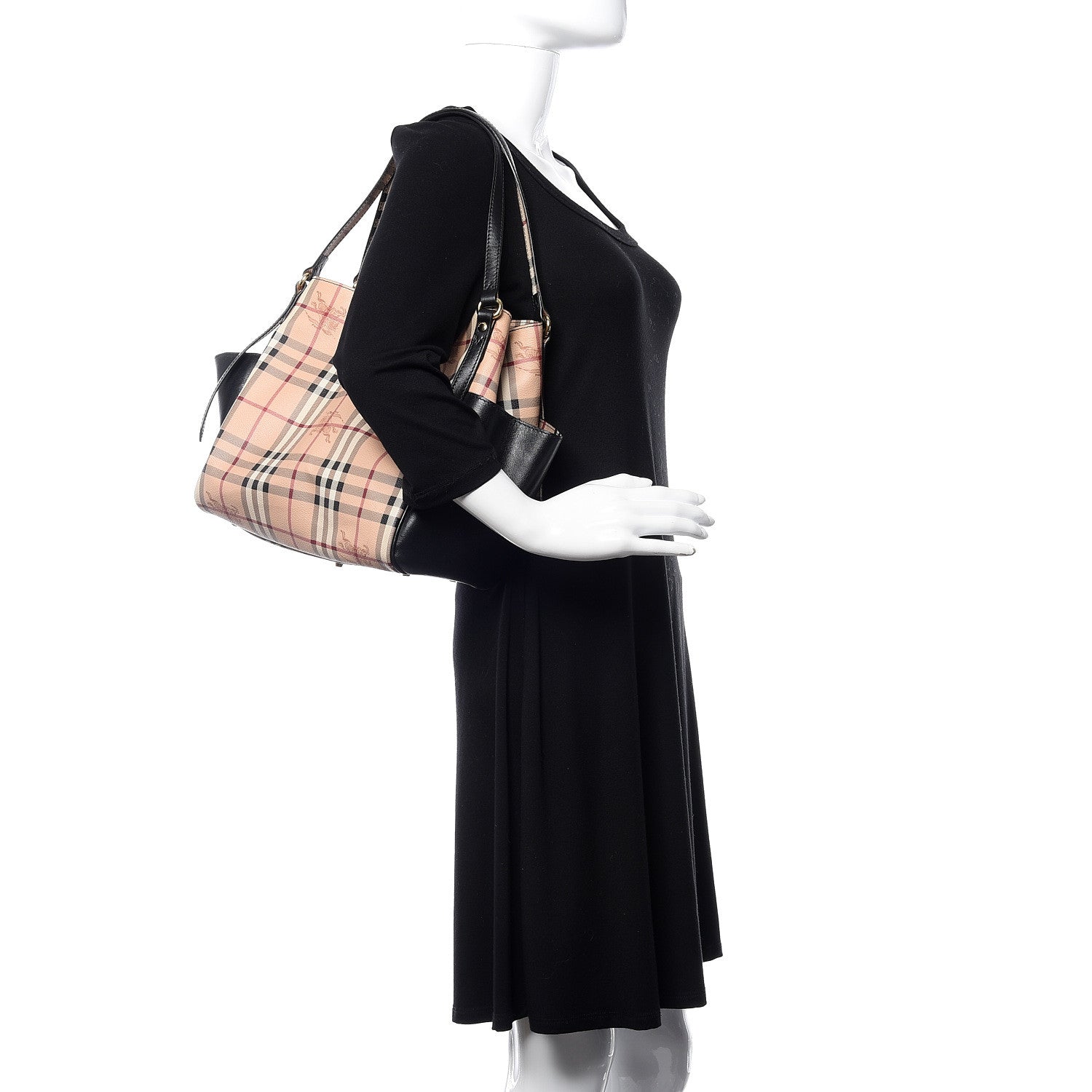 Burberry Haymarket Check Small Canterbury Tote Black 2 of 10