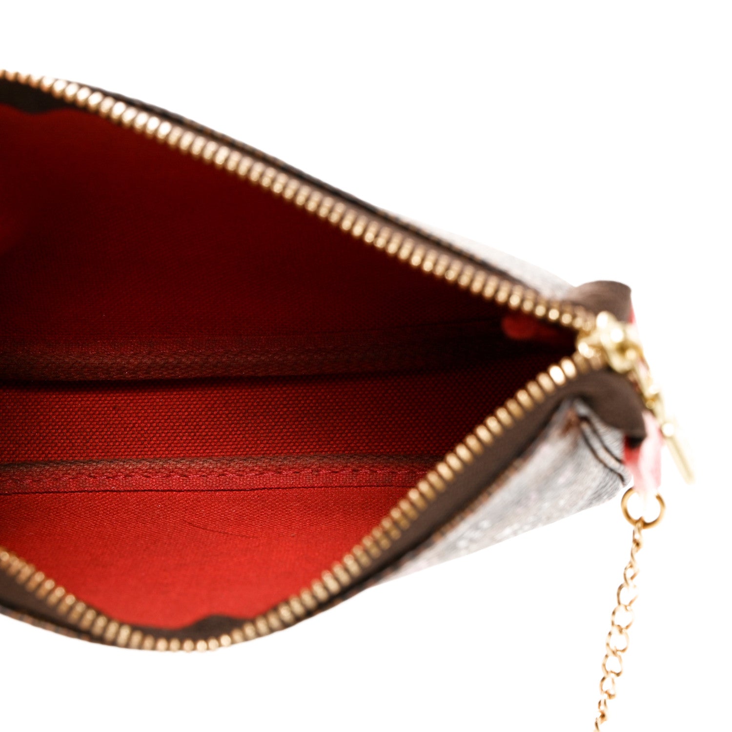 Louis Vuitton Damier Ebene 2019 Christmas Animation Mini Pochette Accessories Red 5 of 7