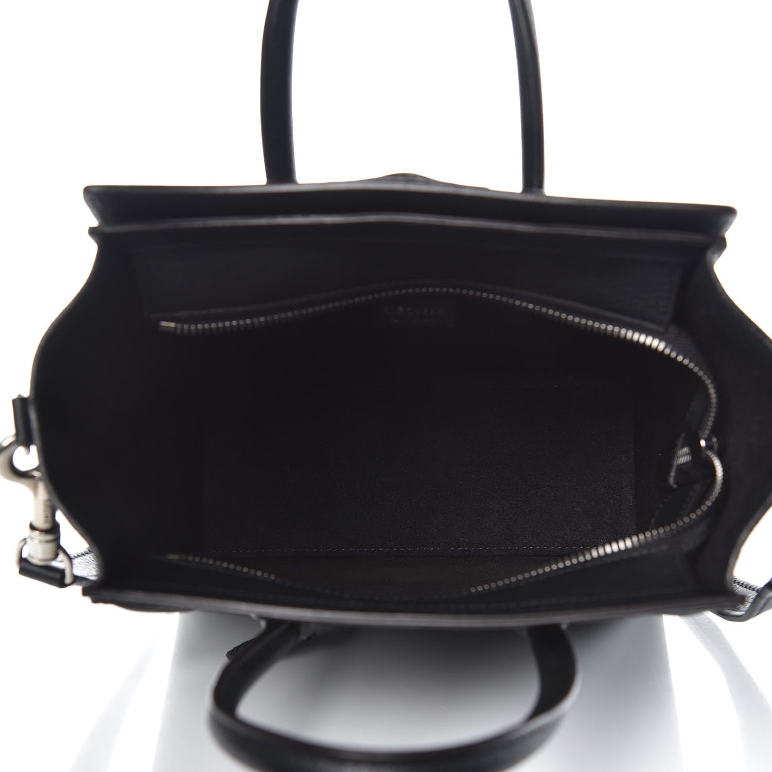 Celine Drummed Calfskin Nano Luggage Black 5 of 9