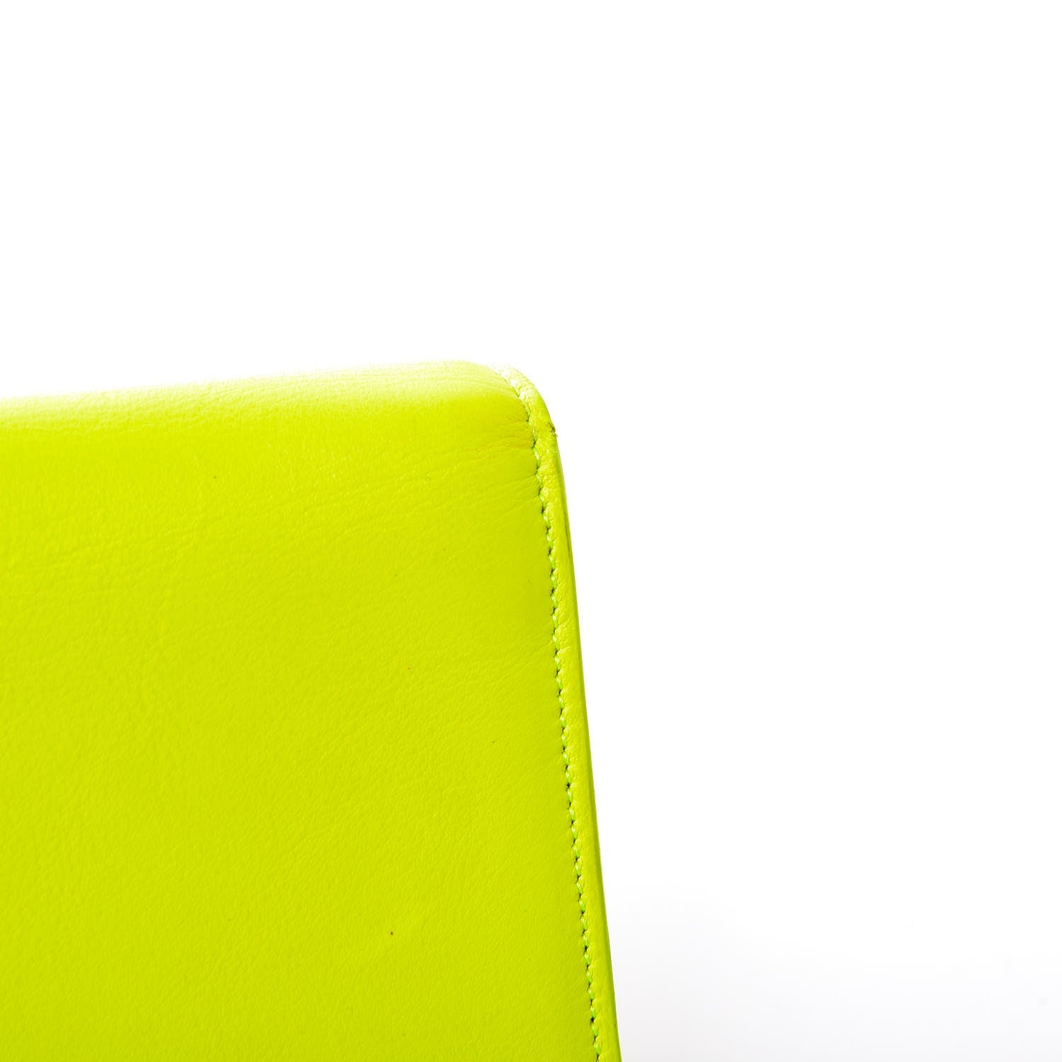 Saint Laurent Calfskin Classic Monogram Clutch Neon Yellow 7 of 15