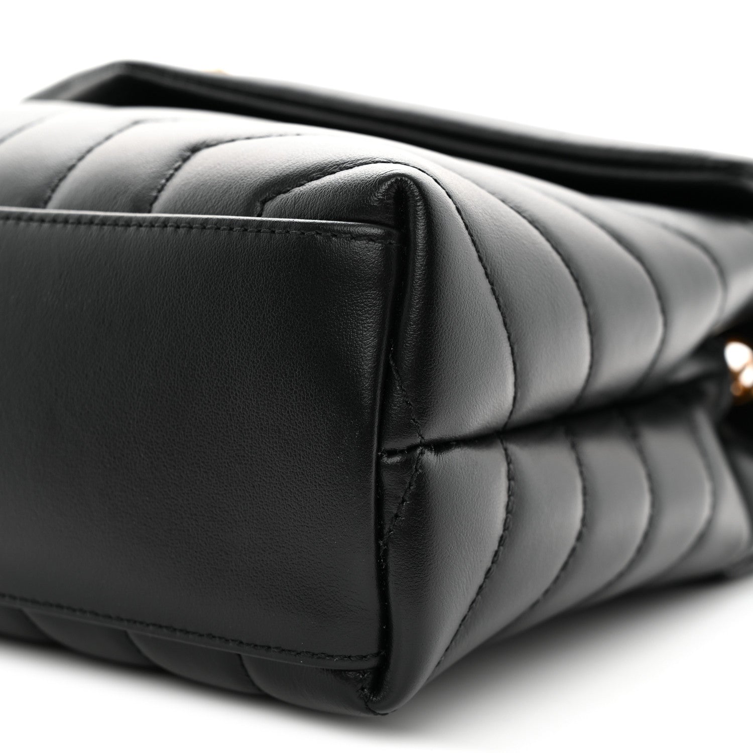 Saint Laurent Calfskin Y Quilted Monogram Small Loulou Chain Satchel Black 10 of 11