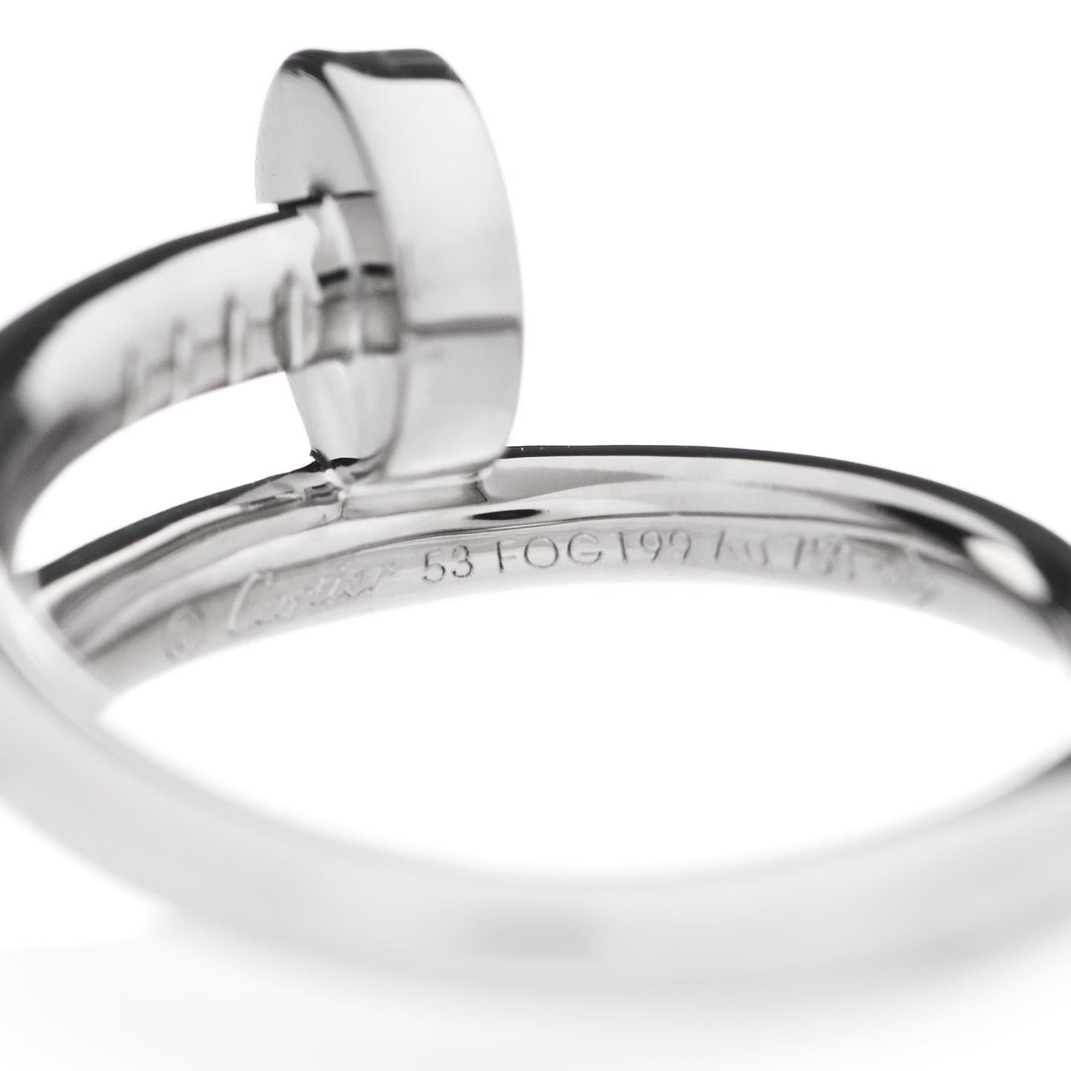 Cartier 18K White Gold Juste Un Clou Ring 53 6.5 5 of 7