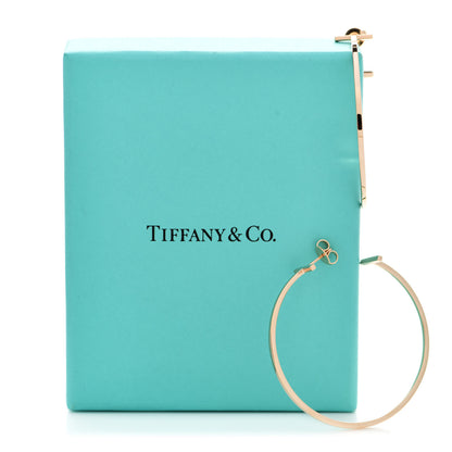 Tiffany 18K Rose Gold Extra Large T Wire Hoop Earrings 5 of 5