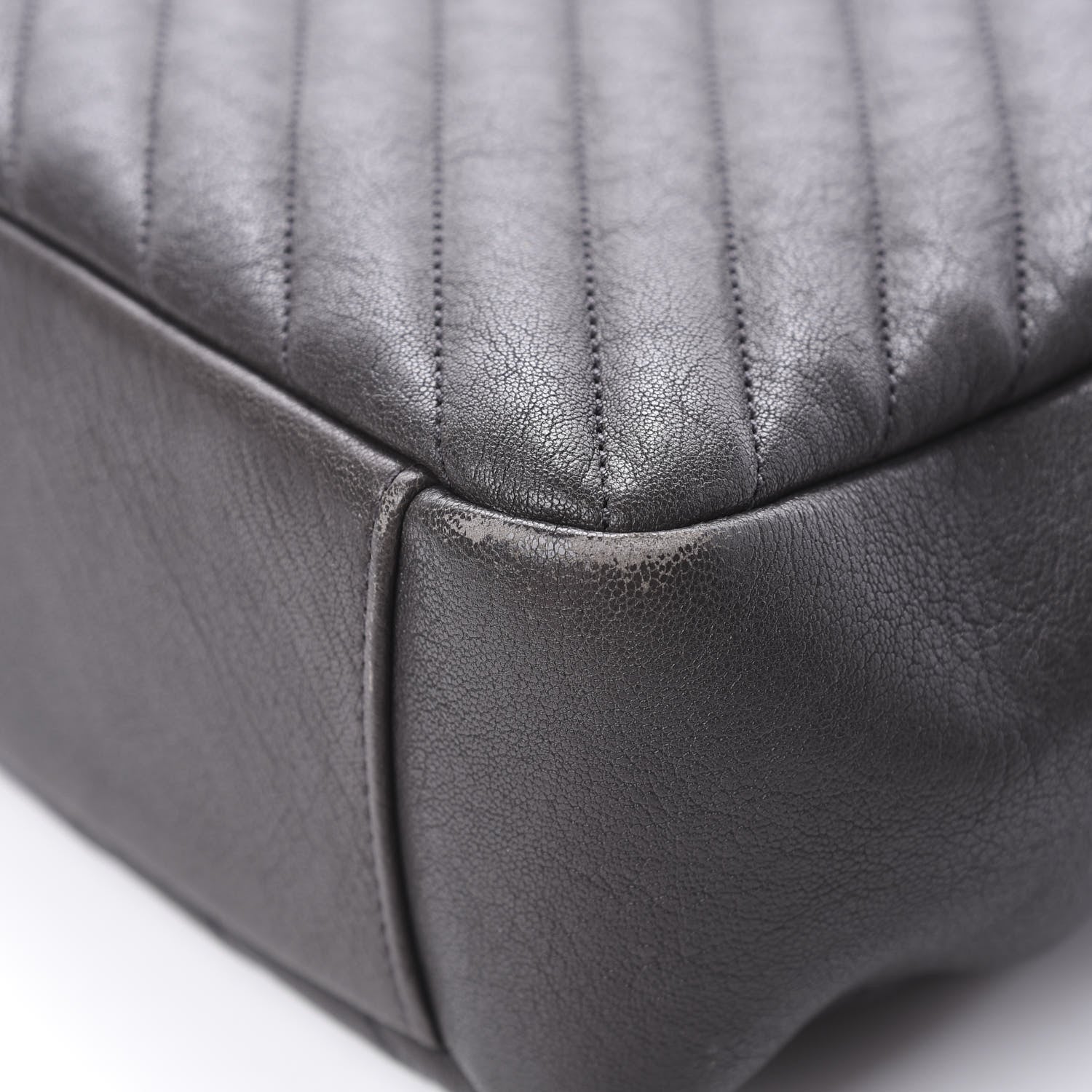Saint Laurent Sheepskin Matelasse Chevron Monogram Large College Satchel Light Coal 12 of 20