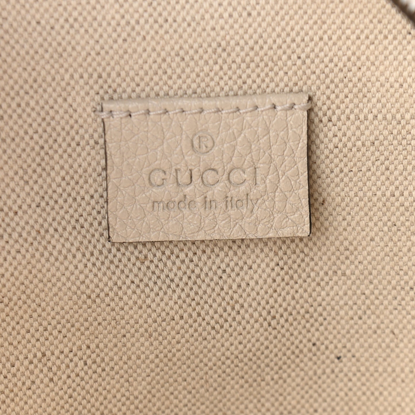 Grained Calfskin Logo Belt Bag White