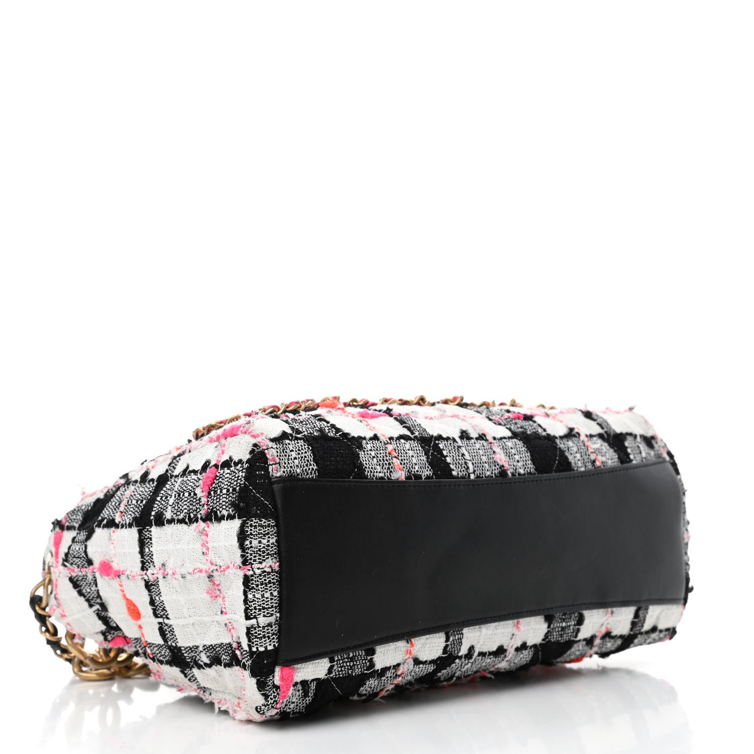 Chanel Tweed Calfskin Signe Hobo Coral White Black 4 of 15