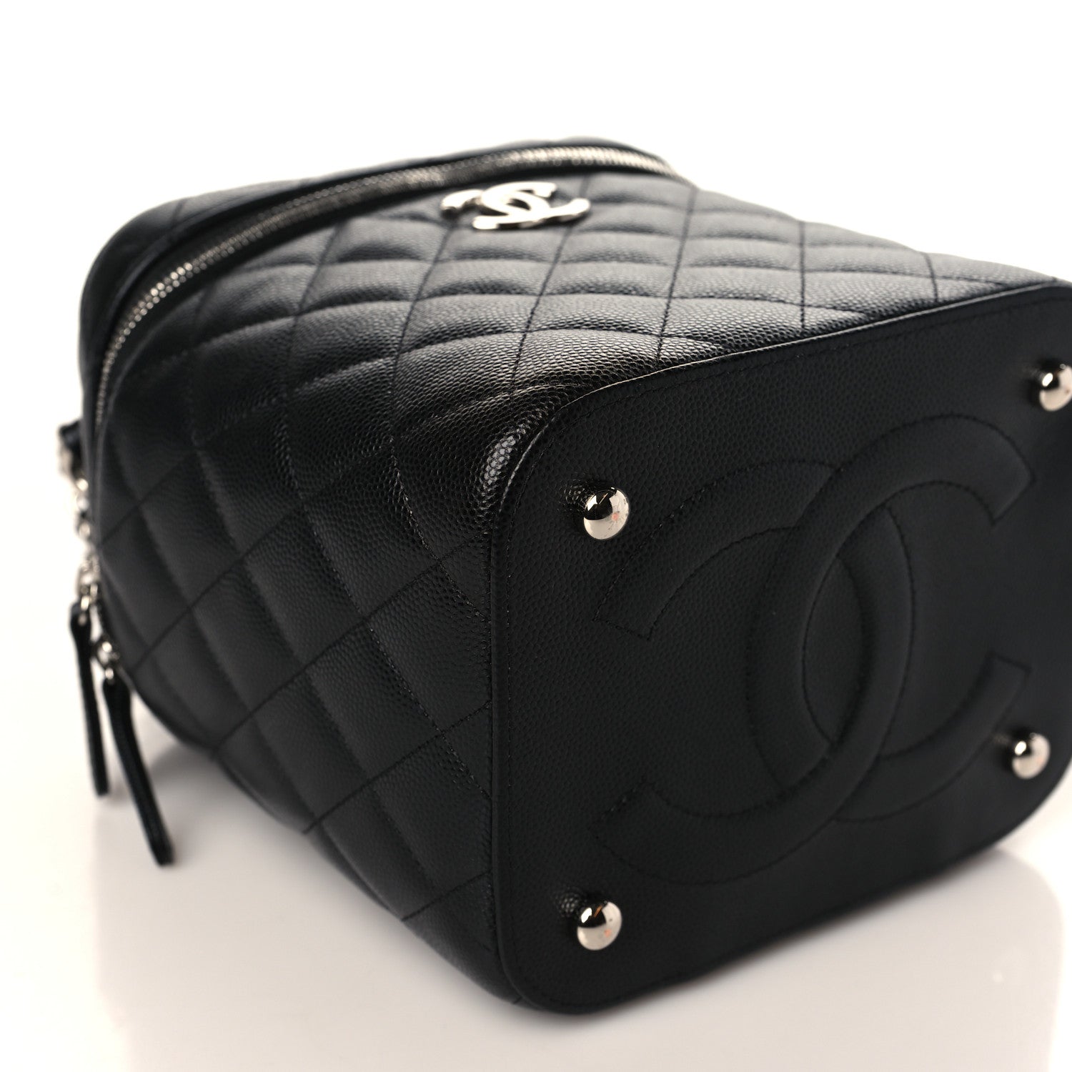 Chanel Caviar Quilted Small Top Handle Vanity Case With Chain Black 8 of 9