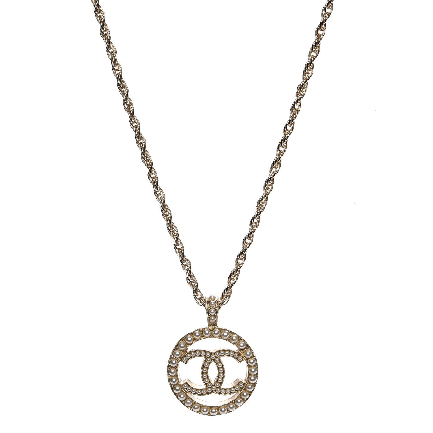 Chanel Pearl CC Short Necklace Gold 1 of 7