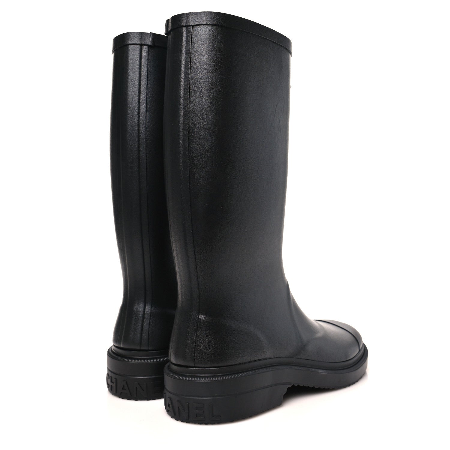 Chanel Caoutchouk CC High Boots 37 Black 5 of 9
