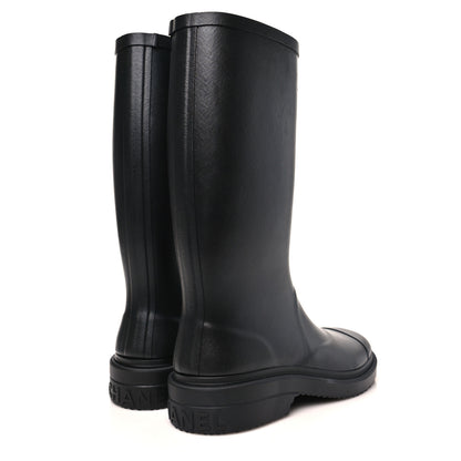 Chanel Caoutchouk CC High Boots 37 Black 5 of 9