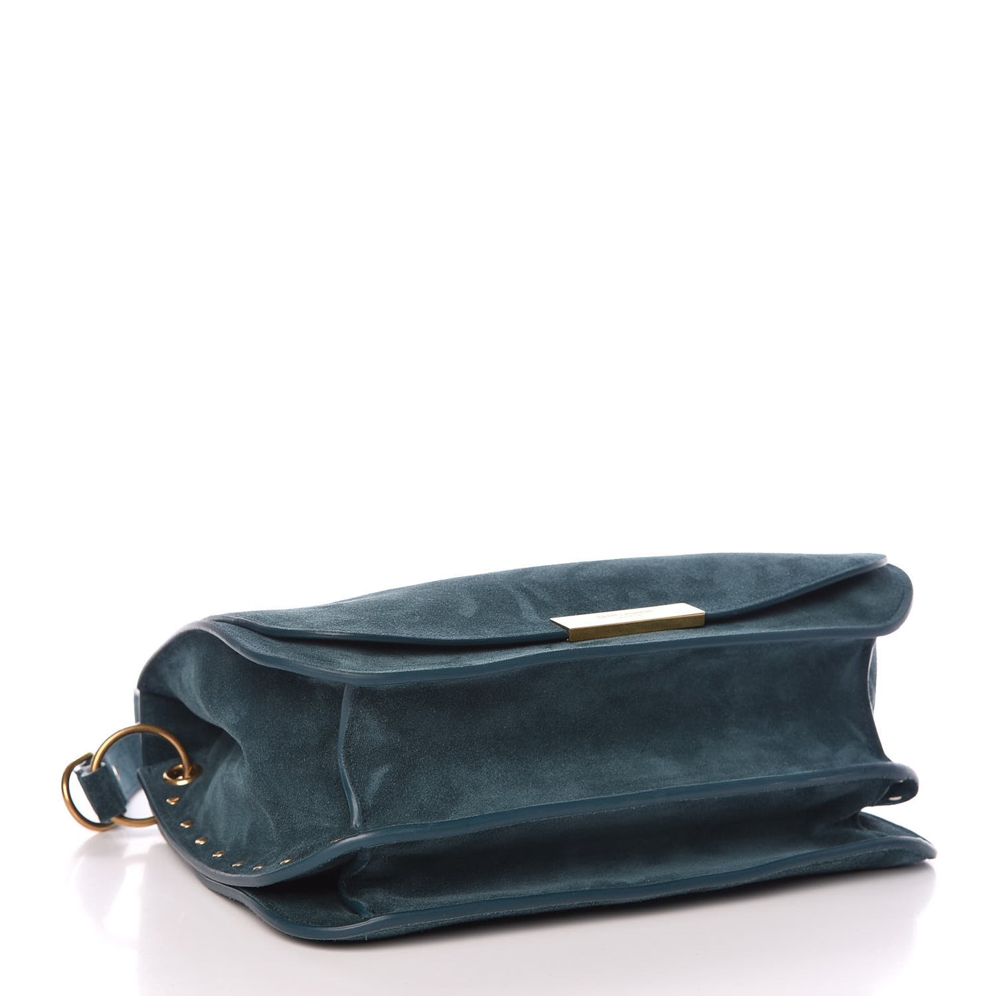 Suede Amalia Flap Shoulder Bag Dark Turquoise