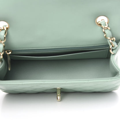 Chanel Lambskin Quilted Mini Rectangular Flap Light Green 5 of 10