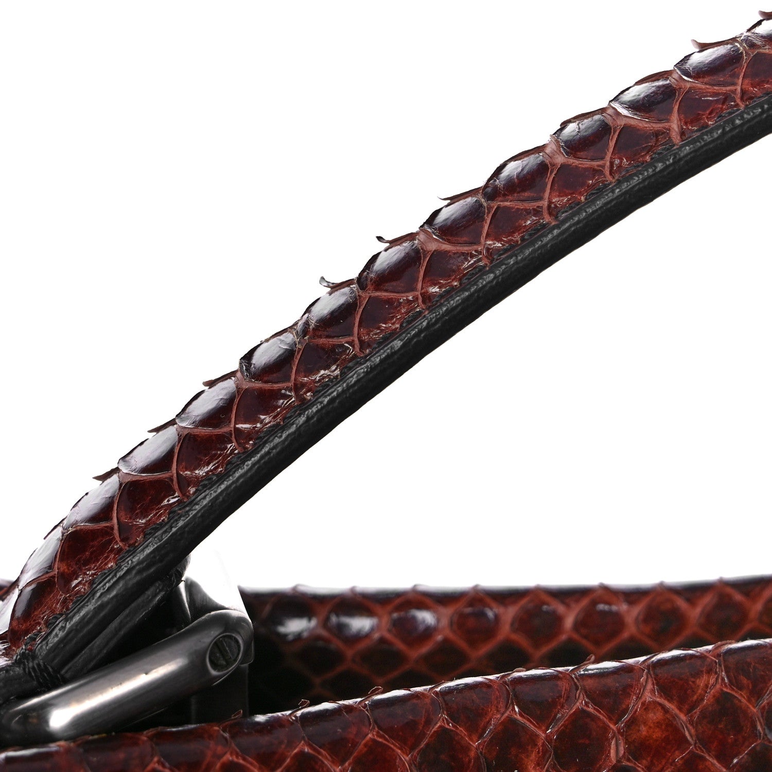 Fendi Snakeskin Medium Peekaboo Iconic Satchel Burgundy 16 of 16