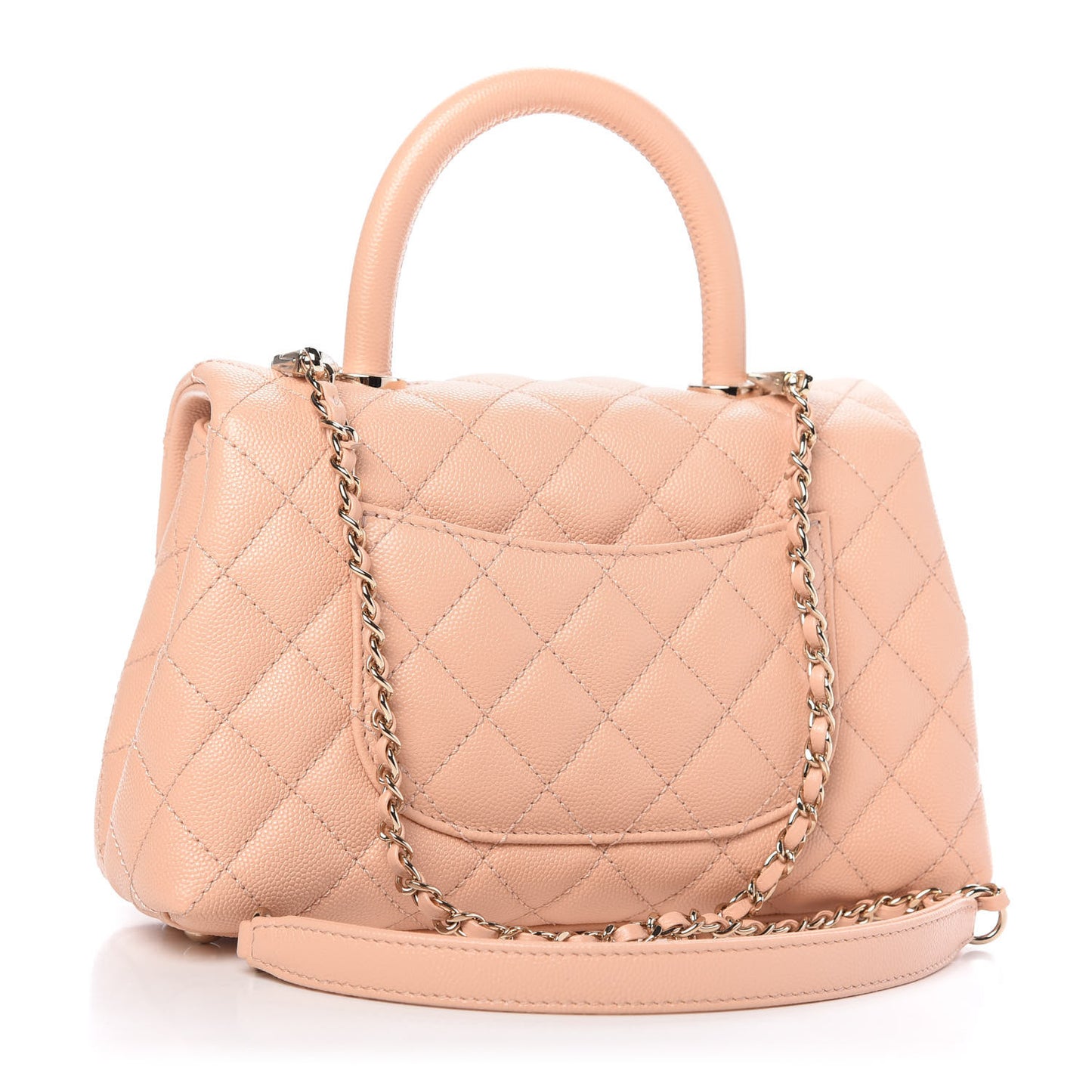 Caviar Quilted Mini Coco Handle Flap Light Pink