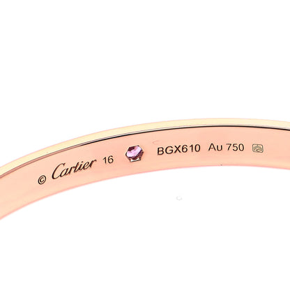 Cartier 18K Pink Gold Pink Sapphire LOVE Cuff Bracelet 16 4 of 6