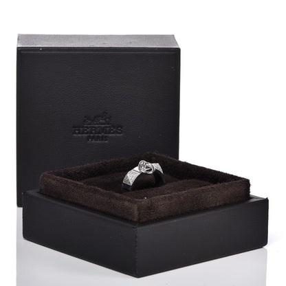 Hermes 18K White Gold Diamond Collier De Chien PM Ring 51 5.75 6 of 6