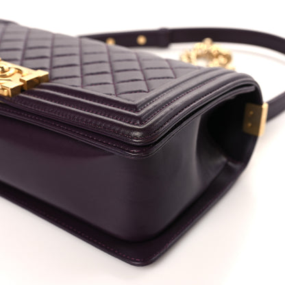 Chanel Lambskin Quilted Medium Boy Flap Purple 9 of 9