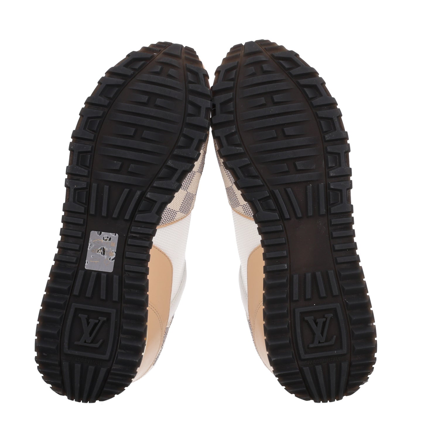 Calfskin Damier Azur Run Away Sneakers 40 White