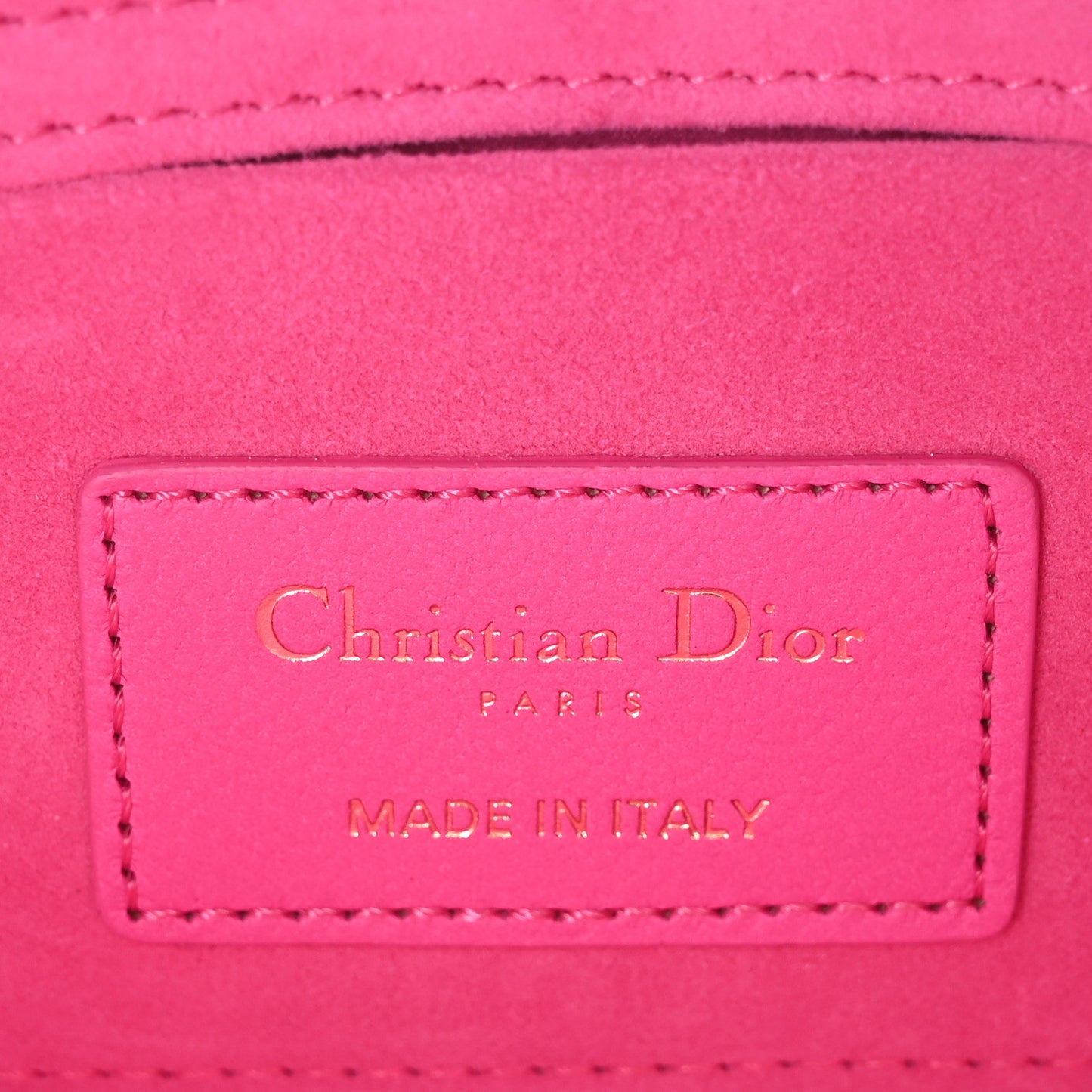 Lambskin Cannage Small Lady D-Joy Fuchsia