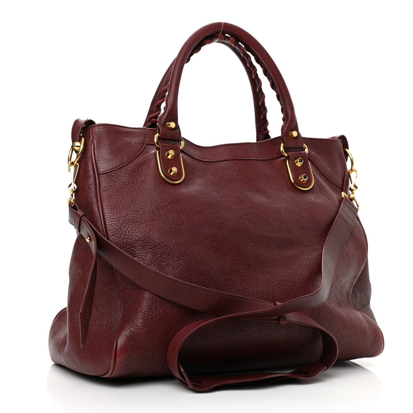 Chevre Gold Metallic Edge Hardware Velo Bordeaux