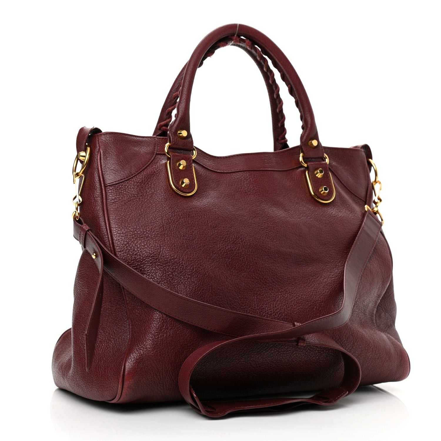 Balenciaga Chevre Gold Metallic Edge Hardware Velo Bordeaux 3 of 15