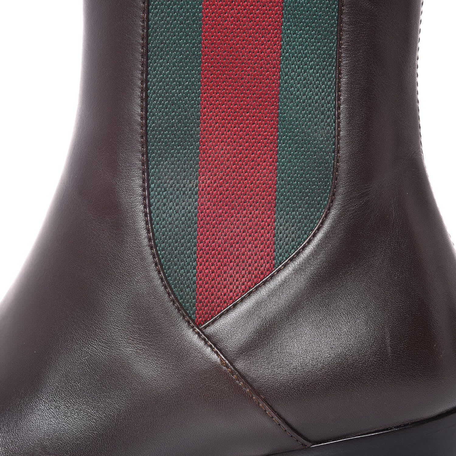 Gucci Calfskin Web Karen Ankle Boots 37 Black 8 of 13
