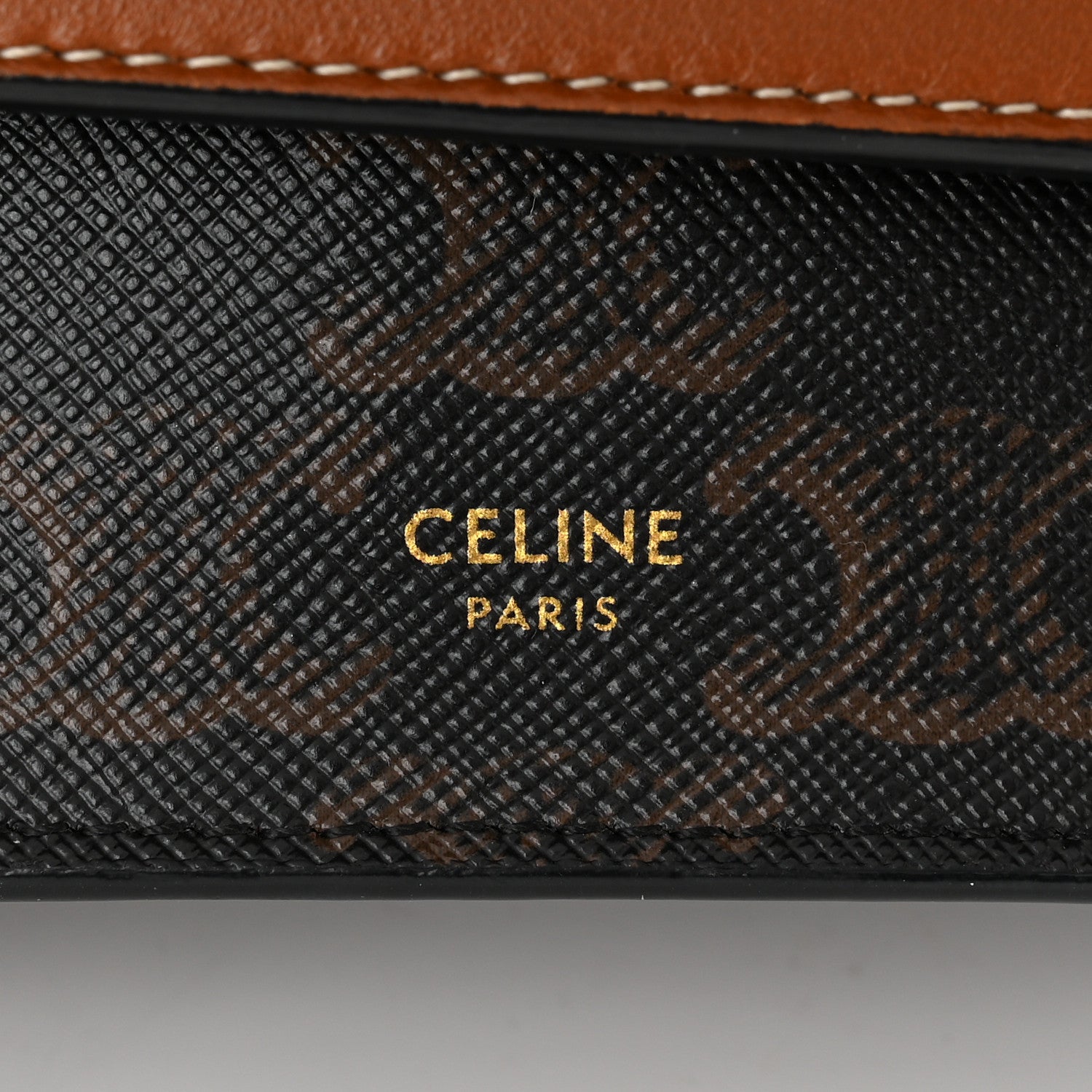 Celine Triomphe Canvas Lambskin Wallet On Strap Tan 7 of 11
