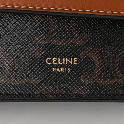 Celine Triomphe Canvas Lambskin Wallet On Strap Tan 7 of 11