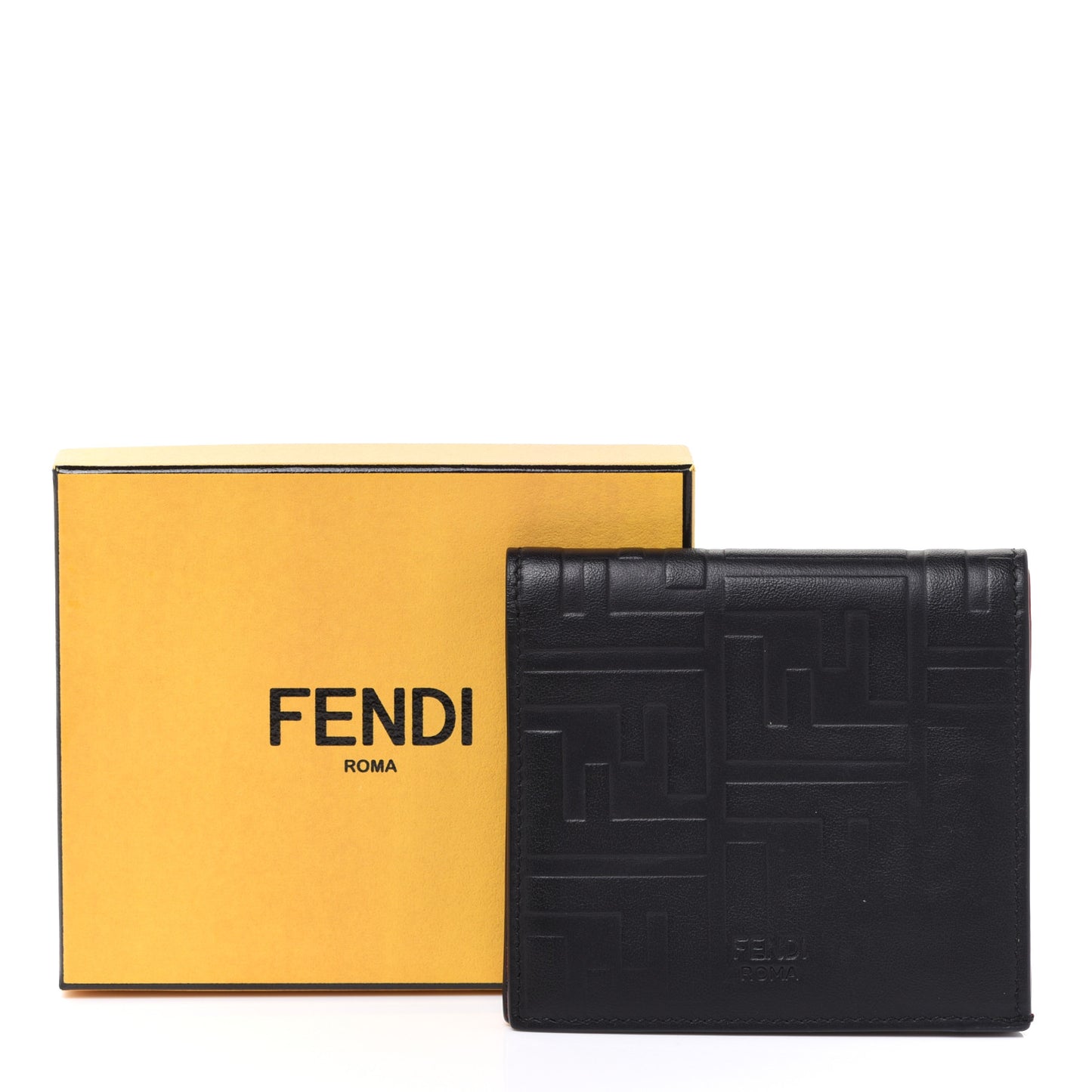 Vitello Grace FF Gradient Embossed Bi-fold Wallet Black
