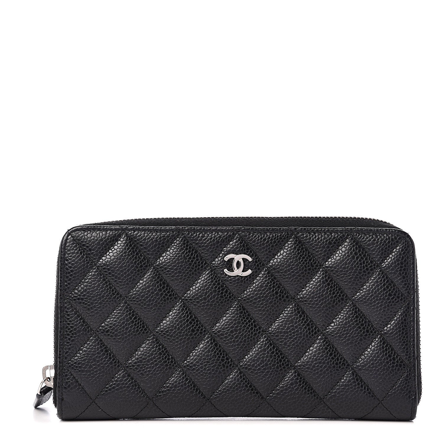 Chanel Caviar Quilted Large Gusset Zip Around Wallet Black 1 of 7