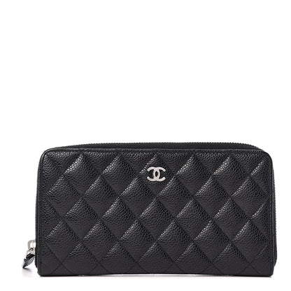 Chanel Caviar Quilted Large Gusset Zip Around Wallet Black 1 of 7