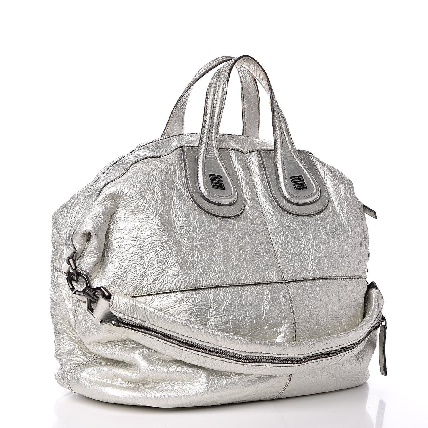 Crinkled Patent Large Nightingale Silver