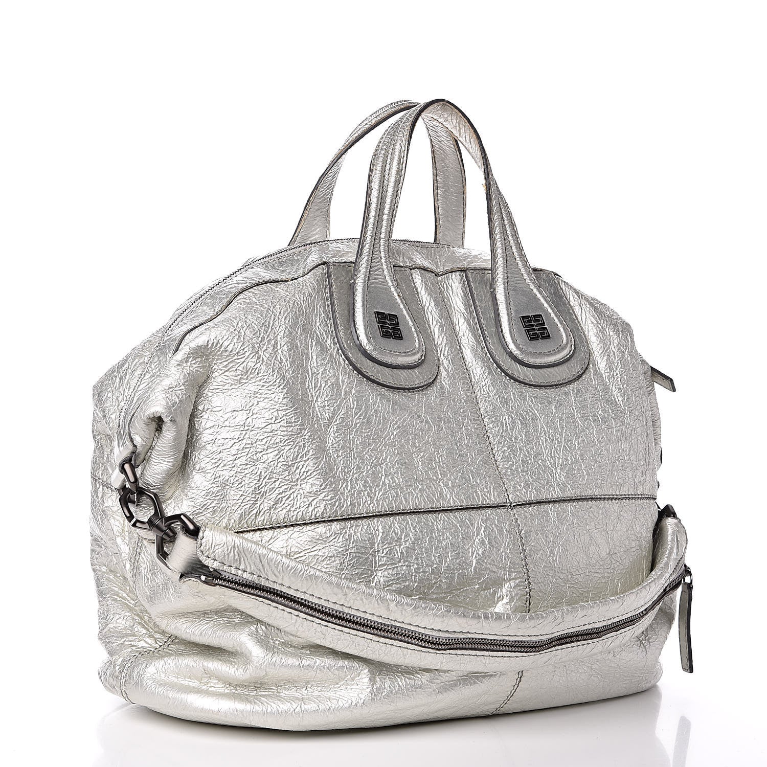 Givenchy Crinkled Patent Large Nightingale Silver 4 of 15