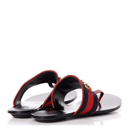 Gucci Grosgrain Querelle Web Thong Sandals 37 Red 4 of 9